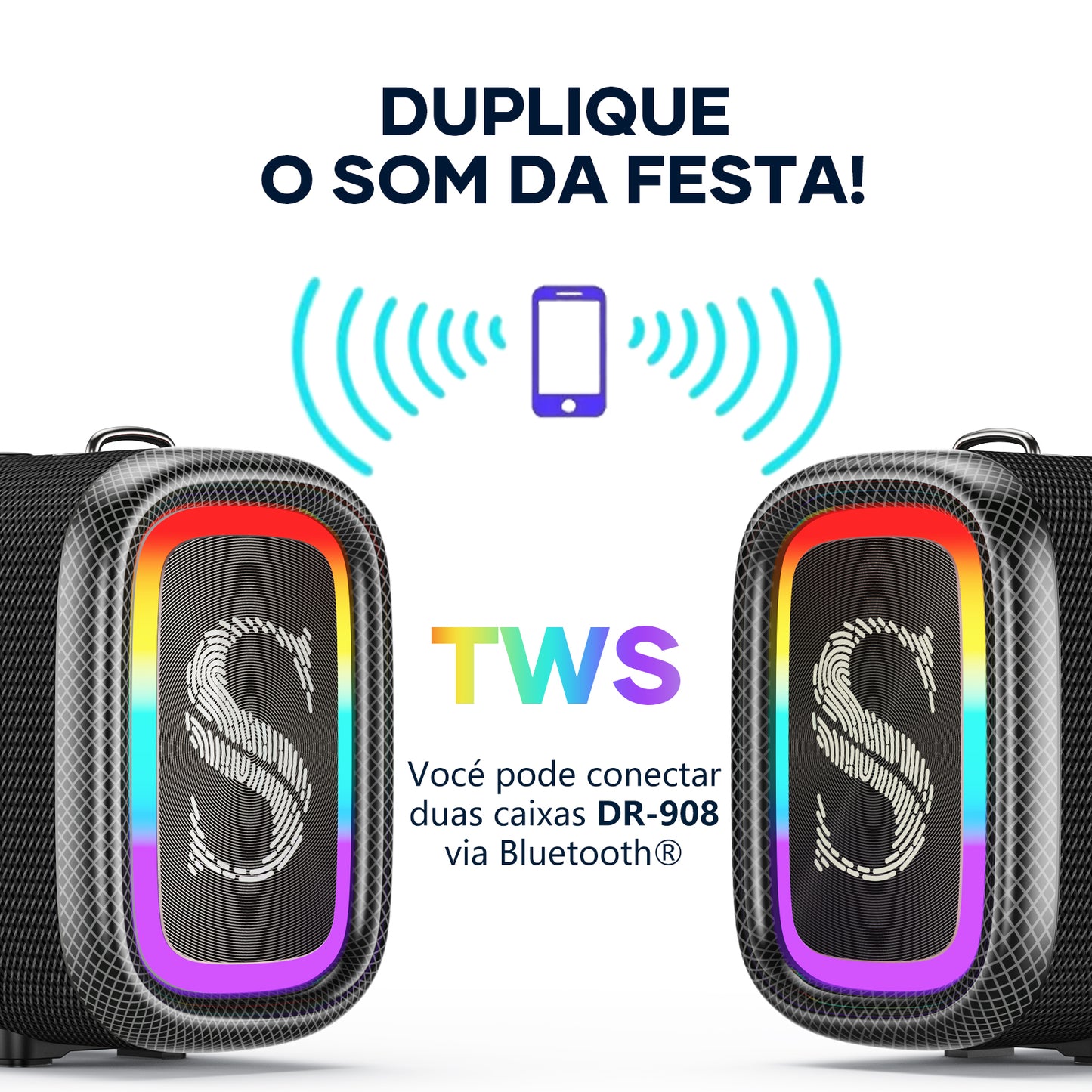 Sabala DR-908 Caixa De Som Bluetooth 120w 20800mah IPX5 110v/220v