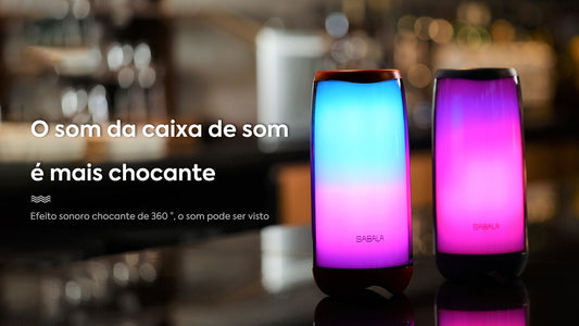 SABALA DR-104: Potência Compacta, Luzes RGB e Som que Transforma Seu Dia