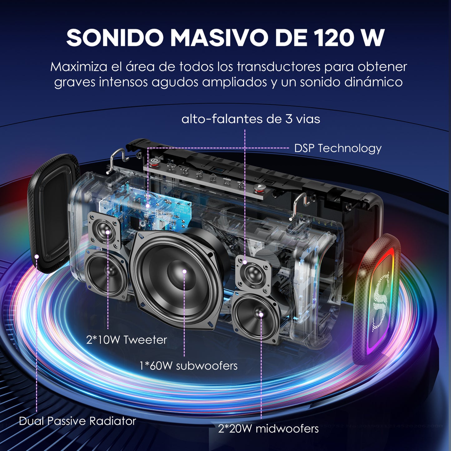 Sabala DR-908 PRO Bluetooth Speaker 120w 20800mah IPX6 110v/220v