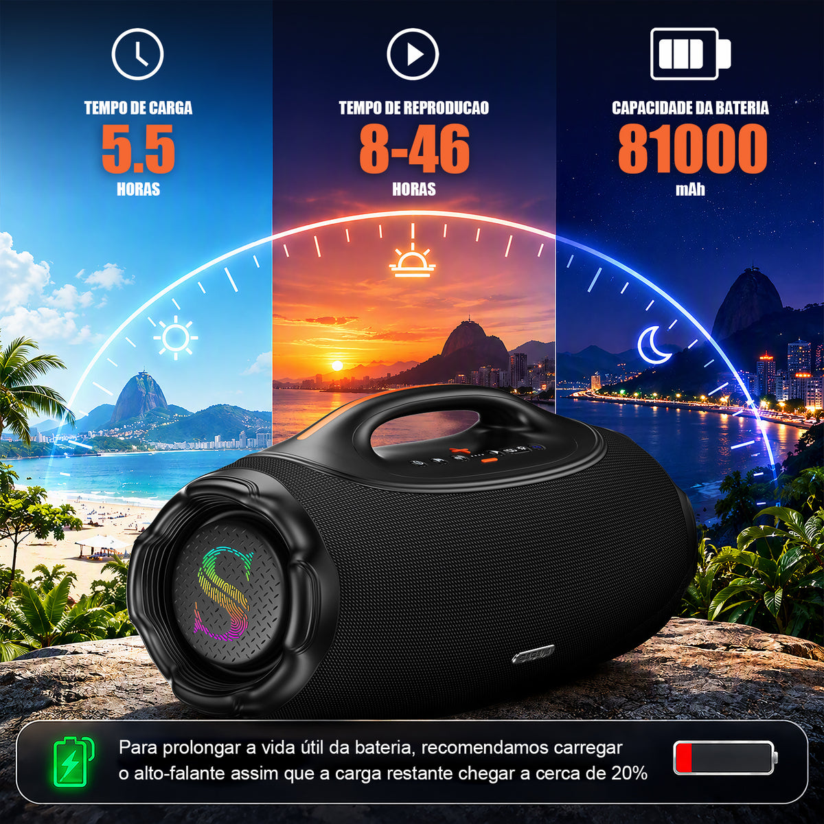 SABALA DR-500 Caixa de Som Bluetooth Portátil