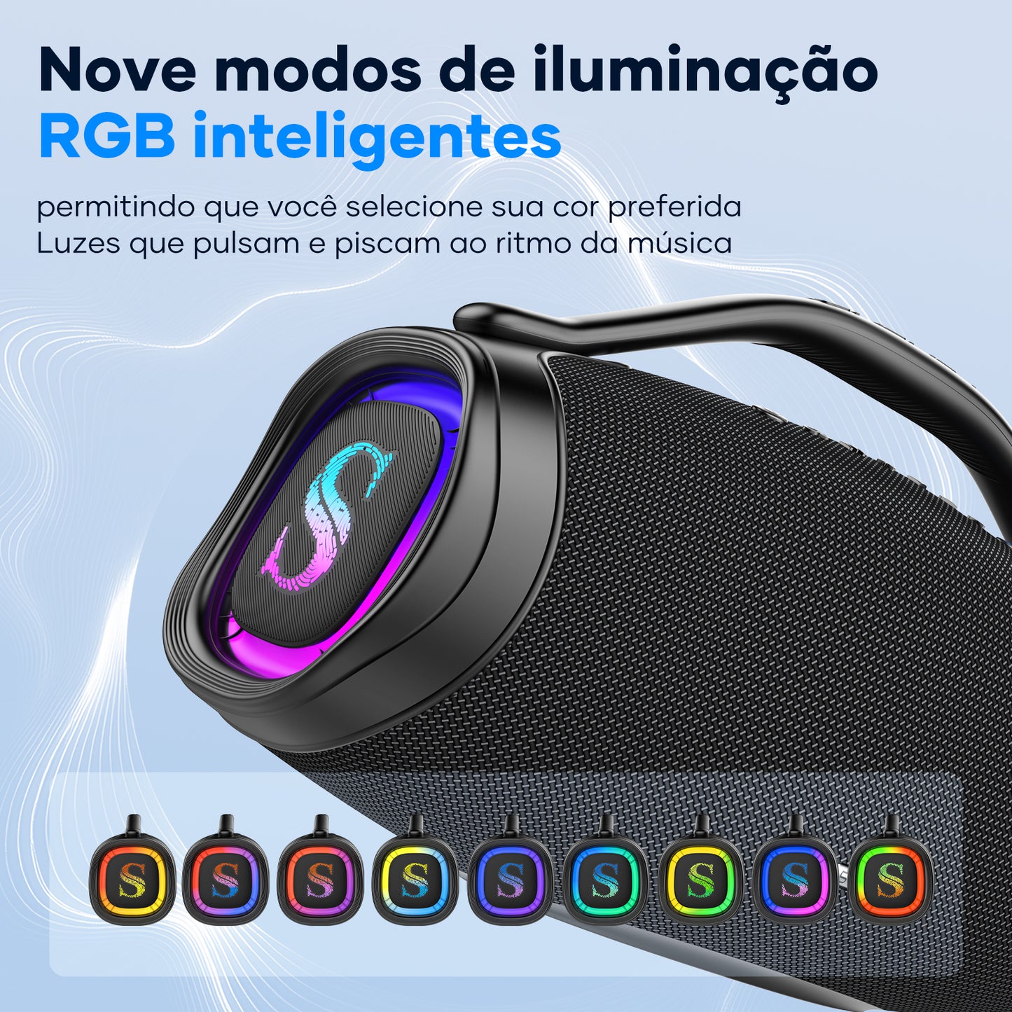 Sabala DR-300 Caixa De Som Bluetooth 200W, 39000mAh, IP66 Com LED