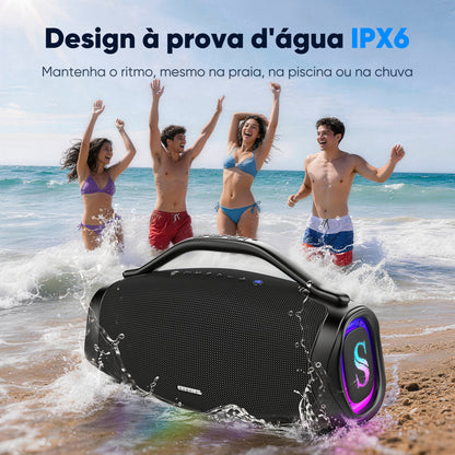 Sabala DR-300 Caixa De Som Bluetooth 200W, 39000mAh, IP66 Com LED