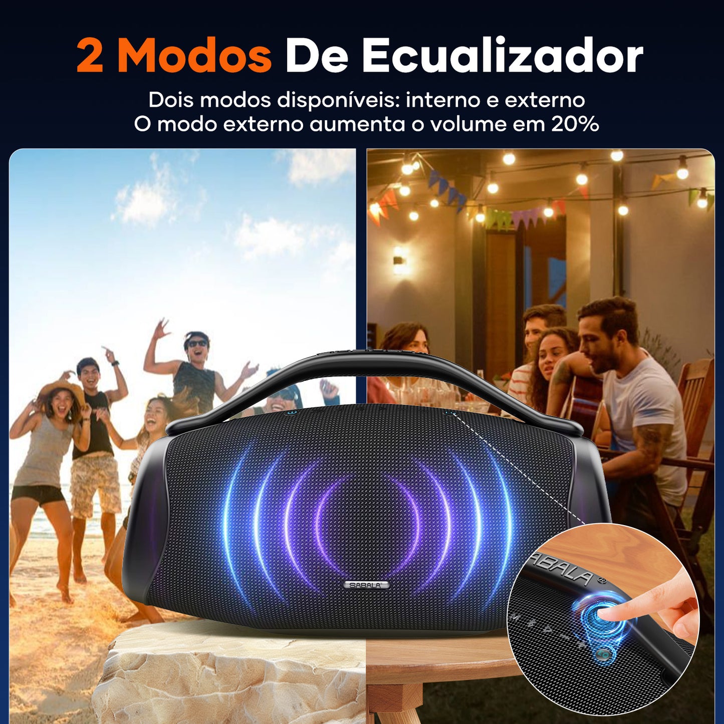 Sabala Dr-909 Caixa De Som Bluetooth,39000mah 200w IPX6