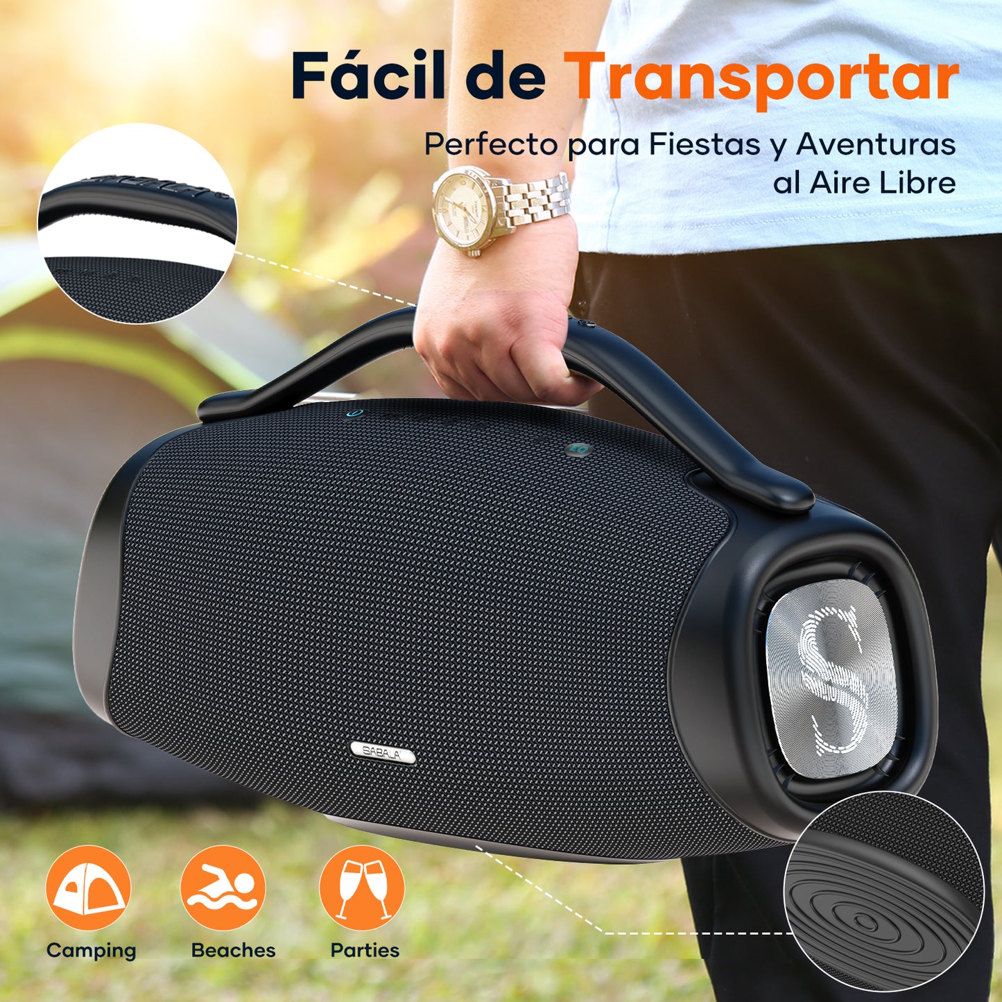 Sabala Dr-909 Caixa De Som Bluetooth,39000mah 200w IPX6